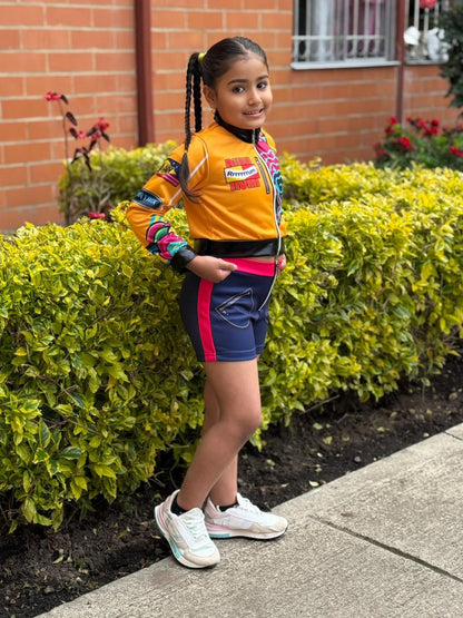 Disfraz Rumi K-Pop Demon Hunters para niña – Conjunto completo chaqueta + shorts
