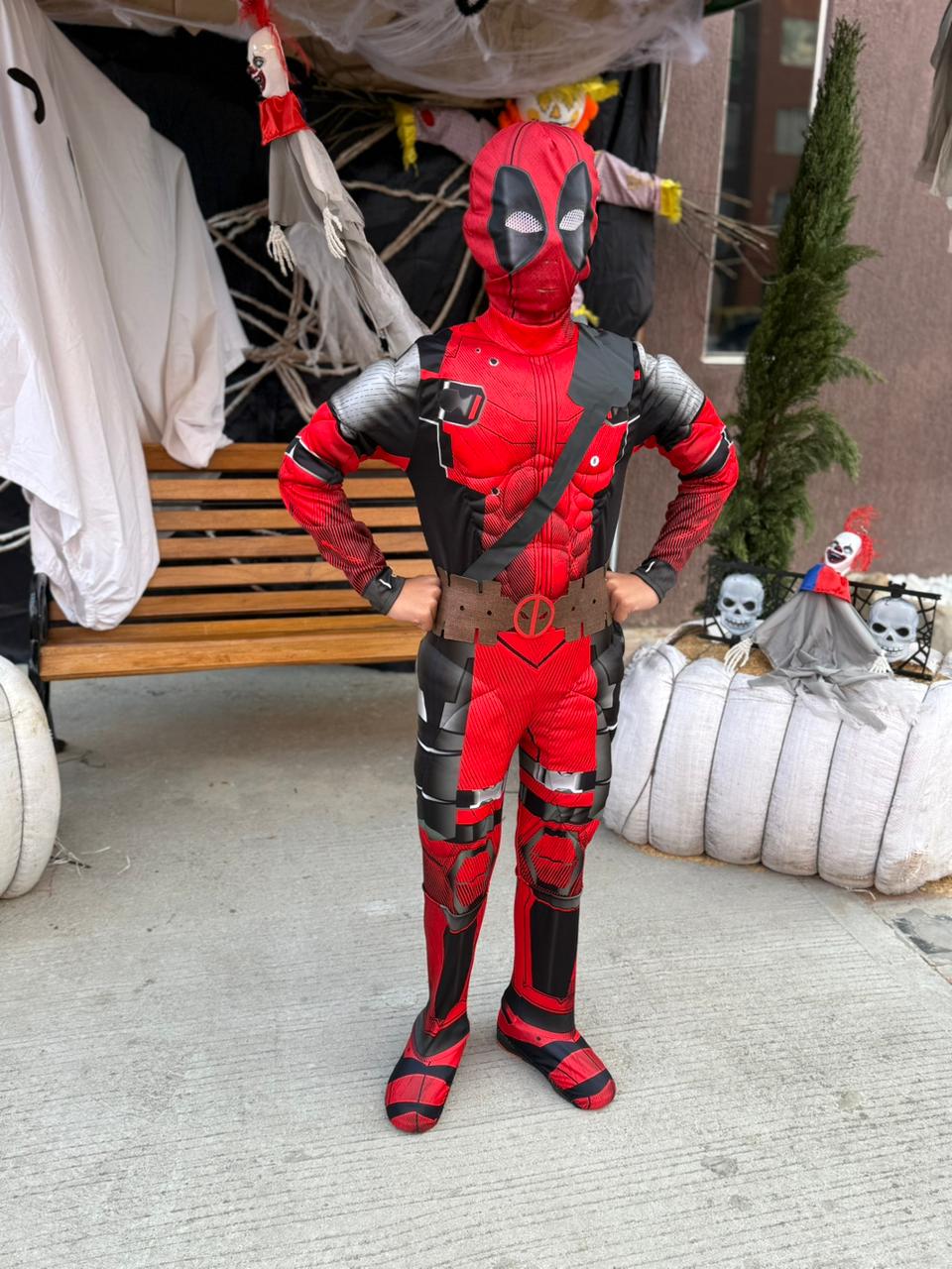 Disfraz Deadpool para niños – Traje acolchado con músculos y máscara