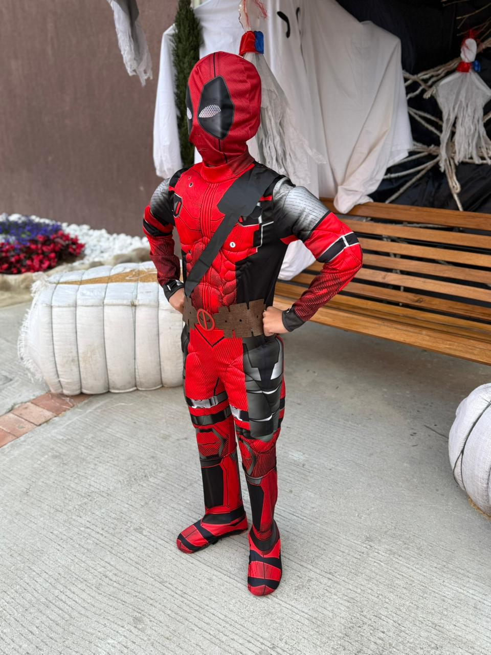 Disfraz Deadpool para niños – Traje acolchado con músculos y máscara
