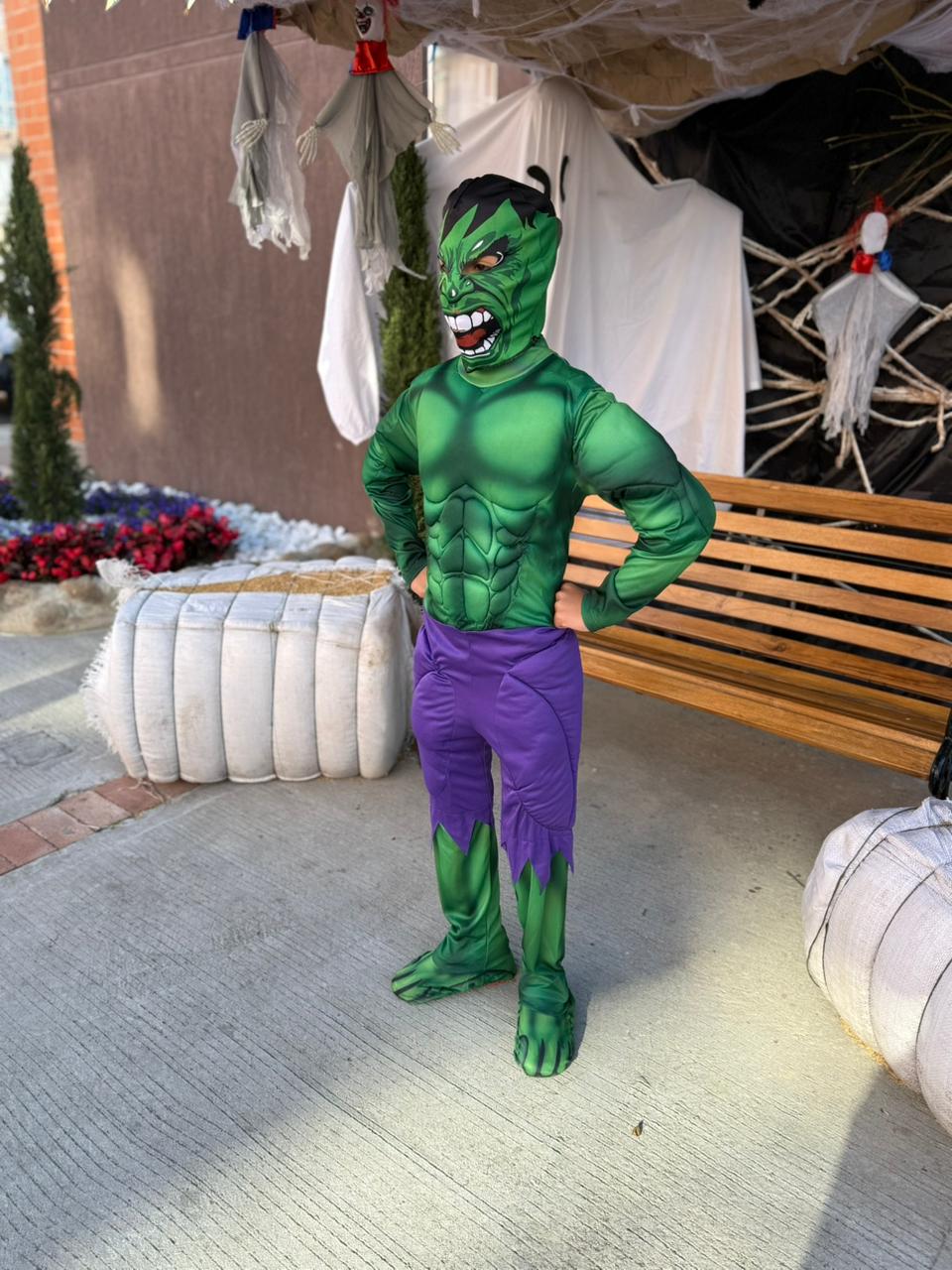 Disfraz Hulk para niños – Traje acolchado con músculos y máscara