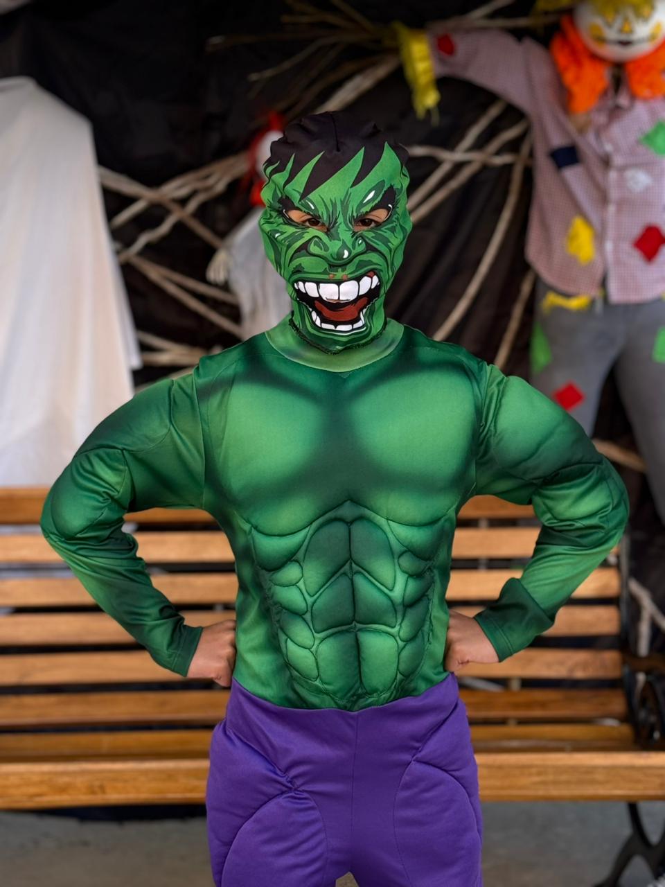 Disfraz Hulk para niños – Traje acolchado con músculos y máscara