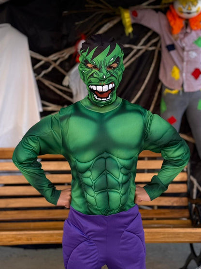 Disfraz Hulk para niños – Traje acolchado con músculos y máscara
