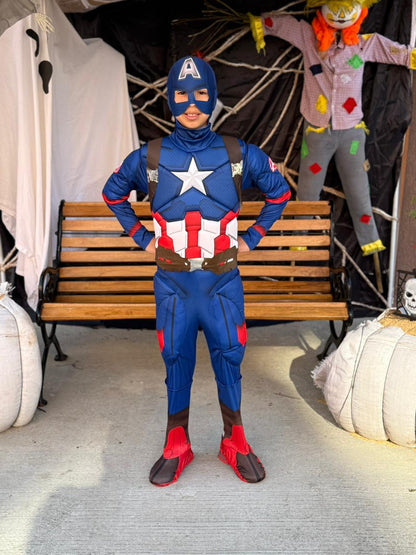 Disfraz Capitán América para niños – Traje acolchado con músculos y máscara