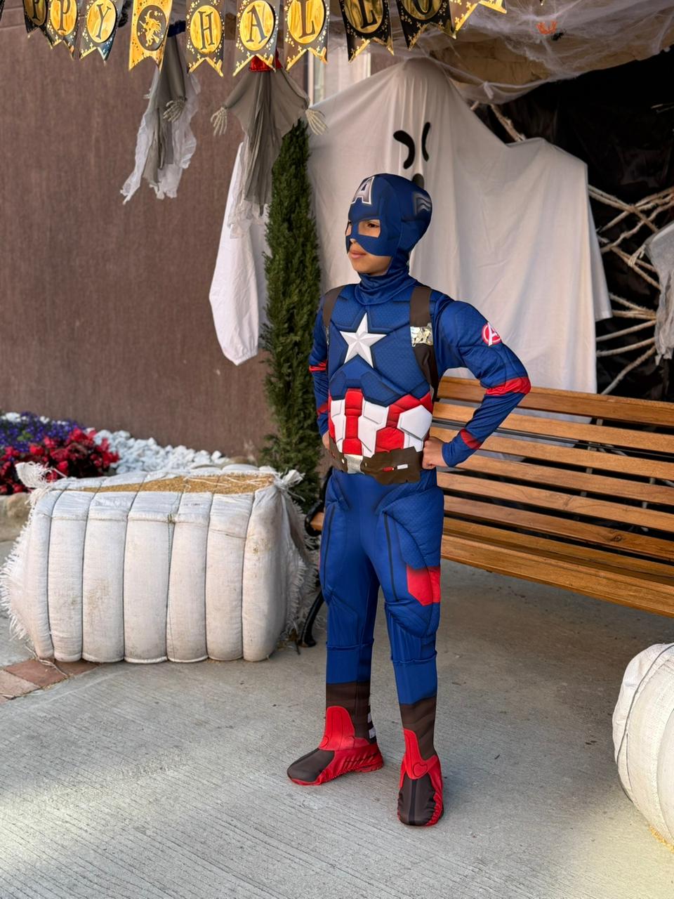 Disfraz Capitán América para niños – Traje acolchado con músculos y máscara