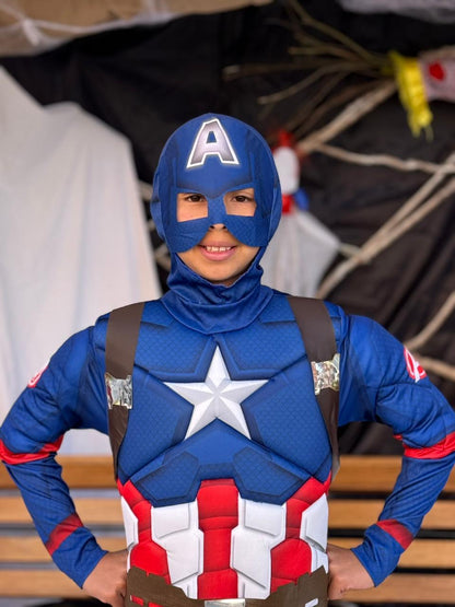 Disfraz Capitán América para niños – Traje acolchado con músculos y máscara