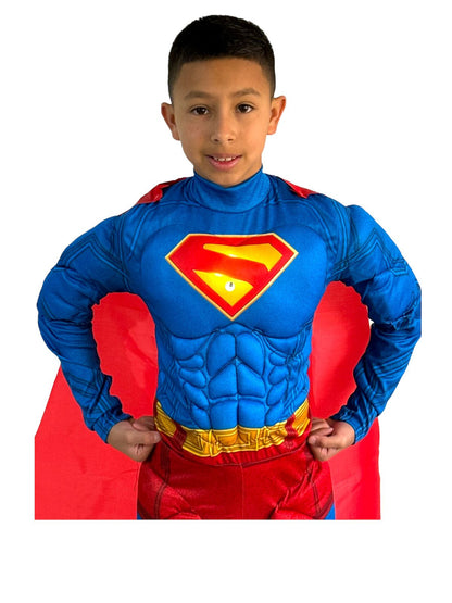 🦸‍♂️ Disfraz Superman Clásico Infantil + Capa para Mascota 🐶 | Acolchado y Envío Gratis en Colombia