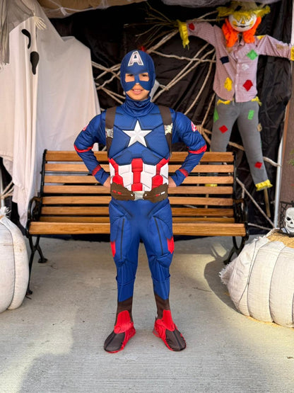 Disfraz Capitán América para niños – Traje acolchado con músculos y máscara