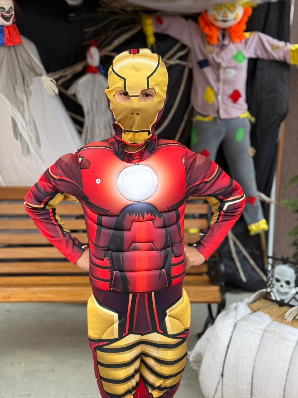 Disfraz Iron Man para niños – Traje acolchado con músculos y máscara