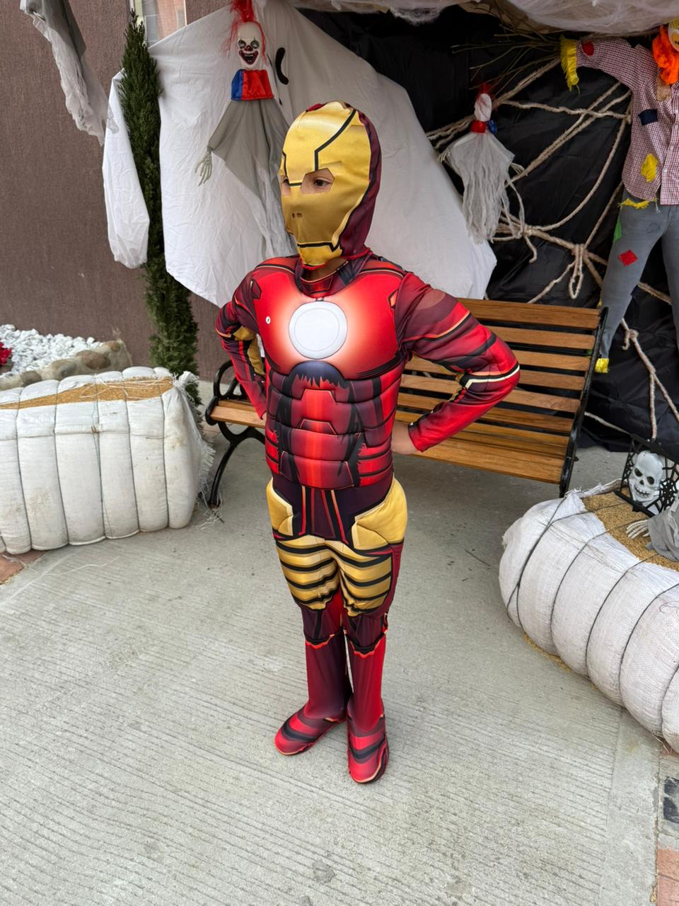 Disfraz Iron Man para niños – Traje acolchado con músculos y máscara