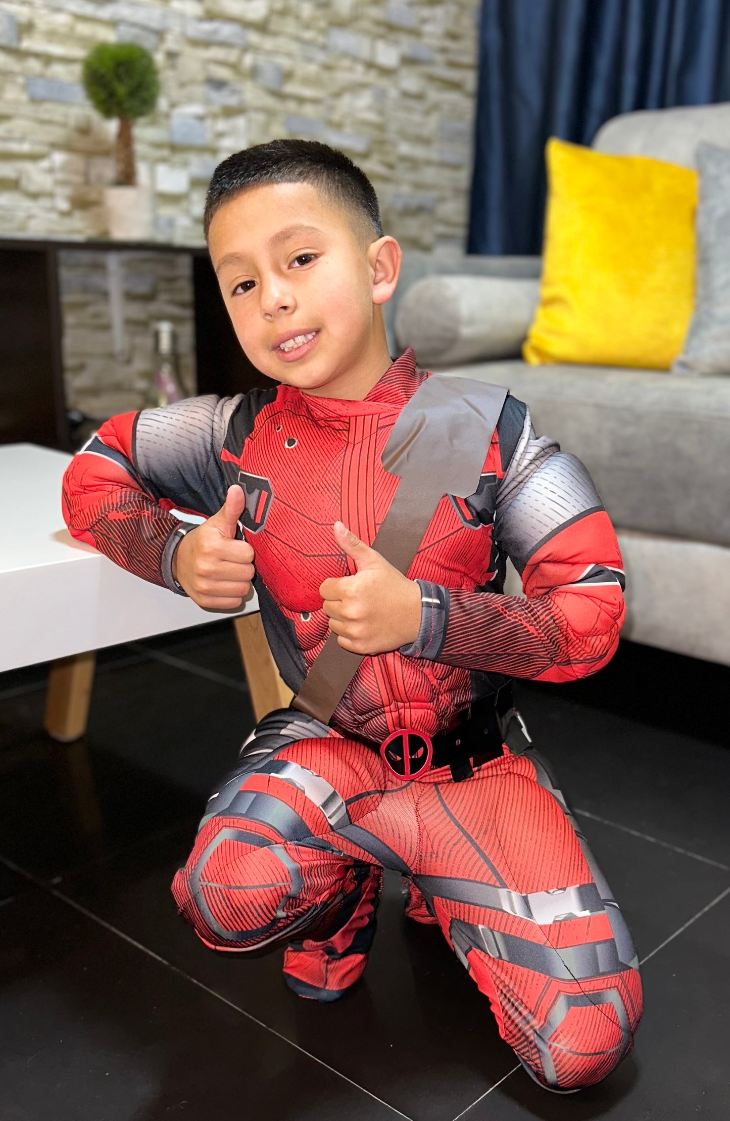 Disfraz Deadpool para niños – Traje acolchado con músculos y máscara