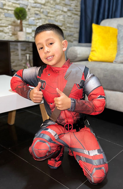 Disfraz Deadpool para niños – Traje acolchado con músculos y máscara