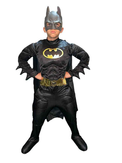 Disfraz Batman para niños – Traje acolchado con músculos, capa y máscara
