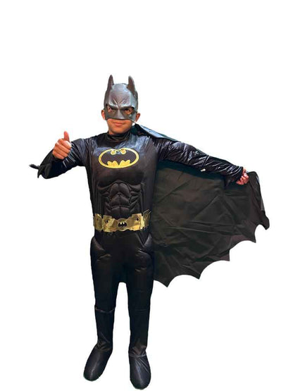 Disfraz Batman para niños – Traje acolchado con músculos, capa y máscara